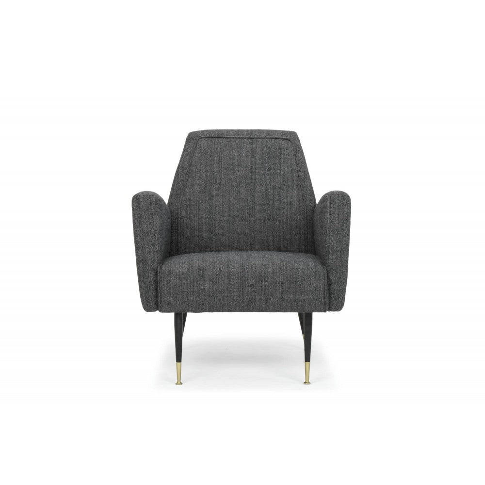 Victor Dark Gray Tweed Fabric Occasional Chair