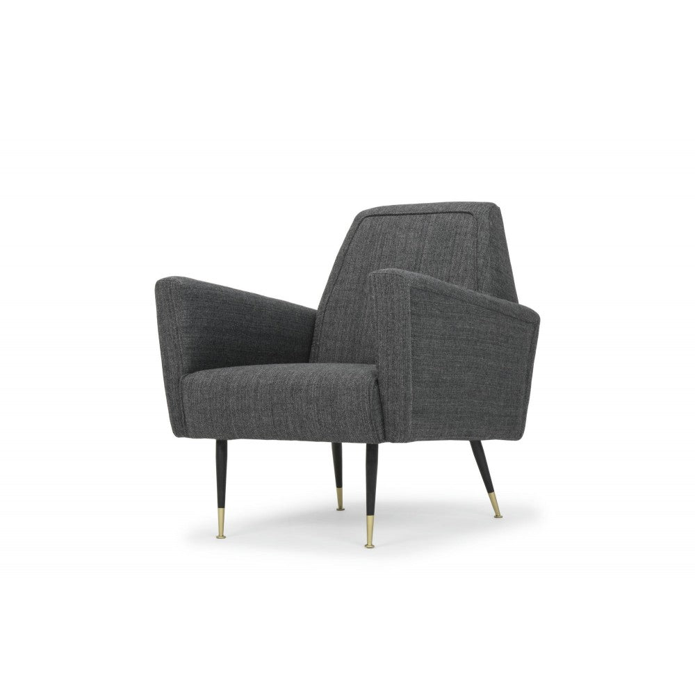 Victor Dark Gray Tweed Fabric Occasional Chair