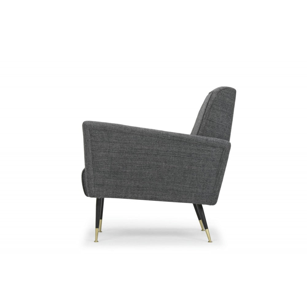 Victor Dark Gray Tweed Fabric Occasional Chair