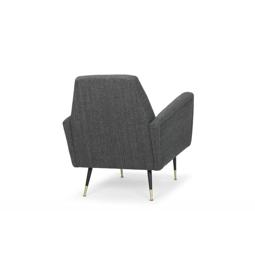 Victor Dark Gray Tweed Fabric Occasional Chair