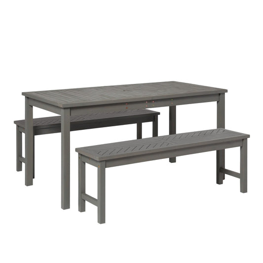 Vincent 3-Piece Chevron Outdoor Patio Dining Set - Gray Wash