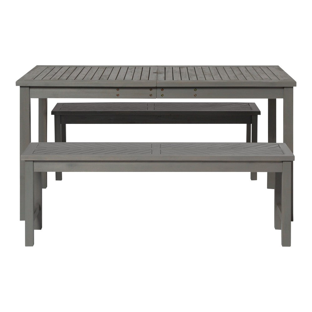 Vincent 3-Piece Chevron Outdoor Patio Dining Set - Gray Wash
