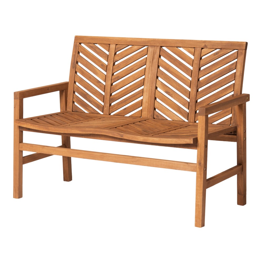Vincent 48" Patio Wood Loveseat Bench - Brown