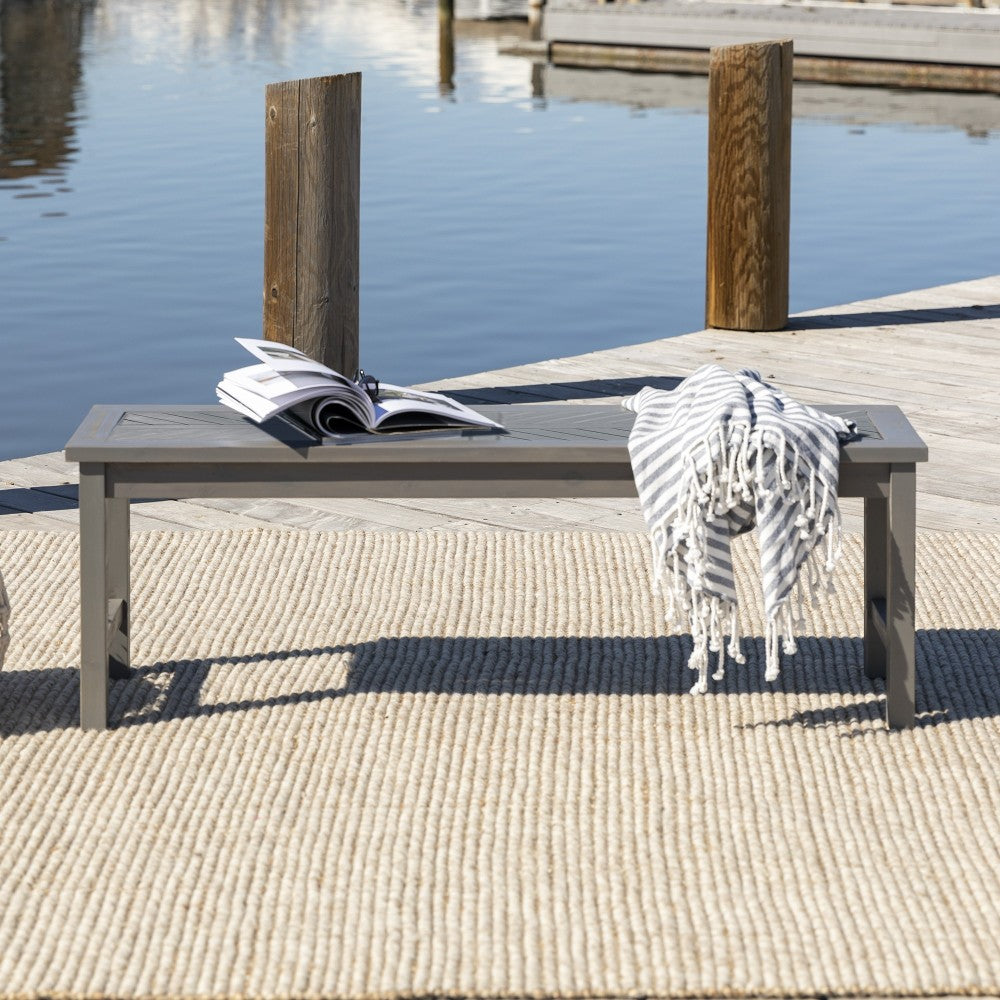 Vincent 53" Modern Patio Dining Bench - Gray Wash