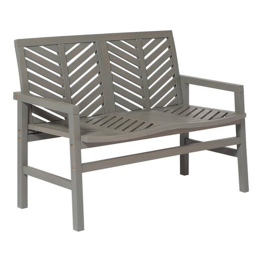 Vincent Outdoor Chevron Love Seat - Gray Wash
