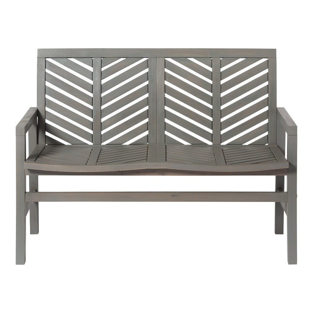 Vincent Outdoor Chevron Love Seat - Gray Wash