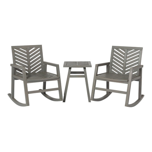 Vincent Outdoor Chevron Rocking Chair - Gray Wash