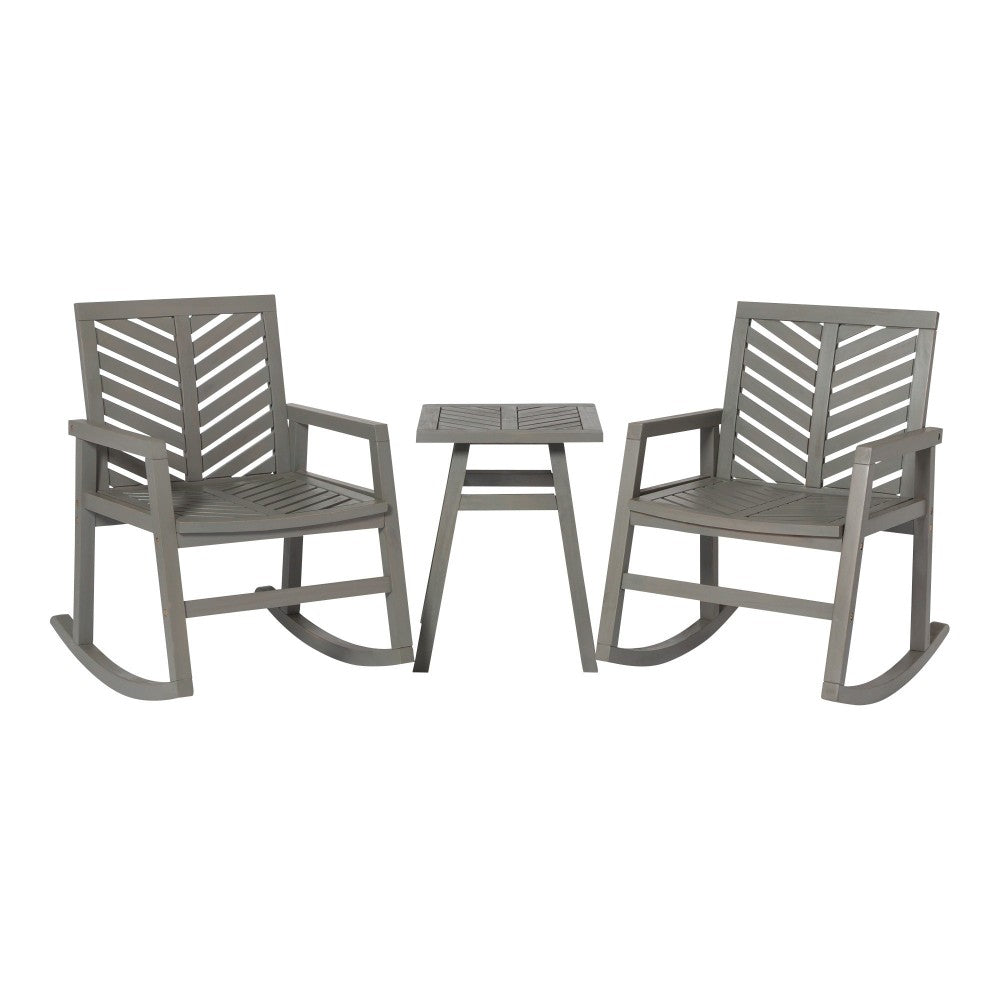 Vincent Outdoor Chevron Rocking Chair - Gray Wash