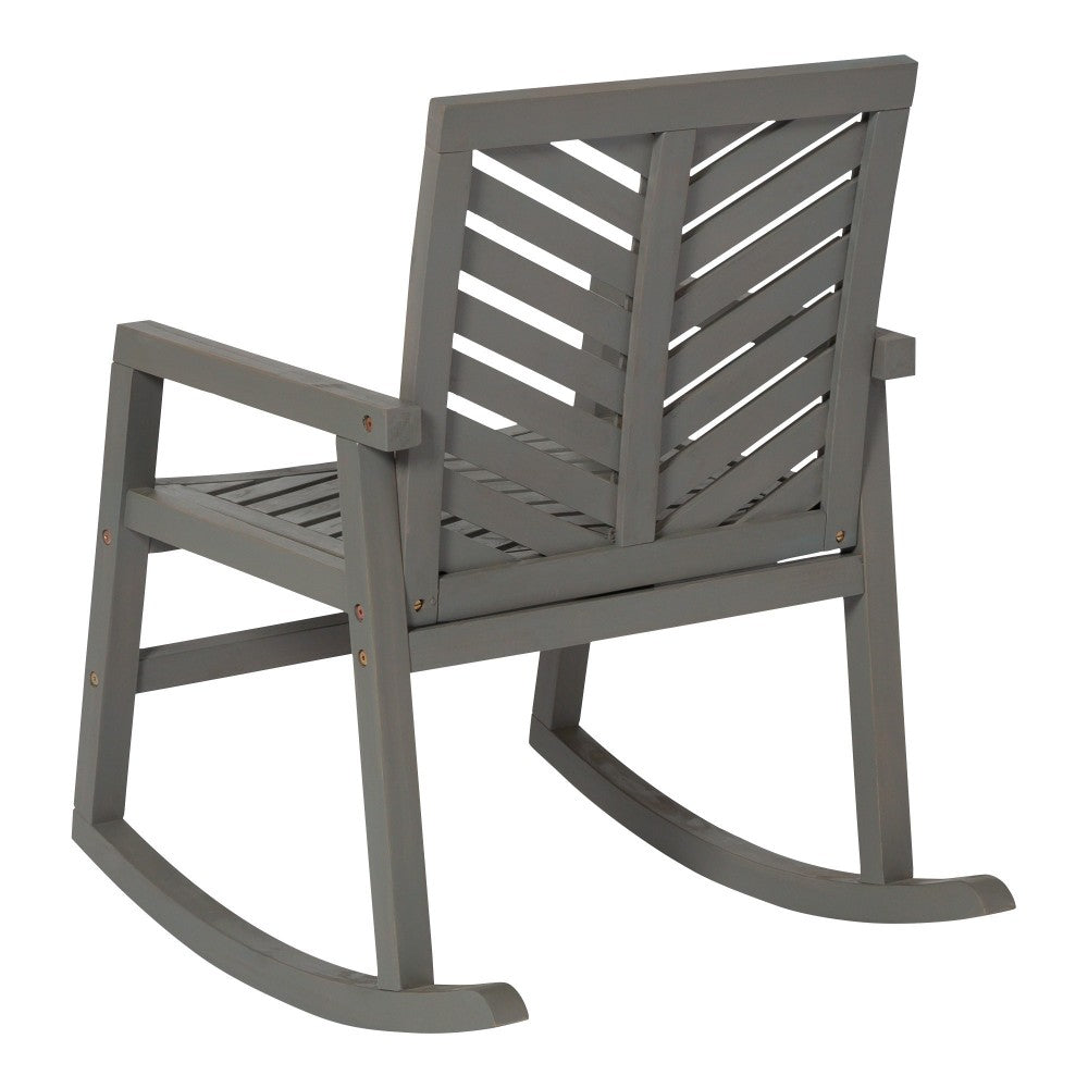 Vincent Outdoor Chevron Rocking Chair - Gray Wash