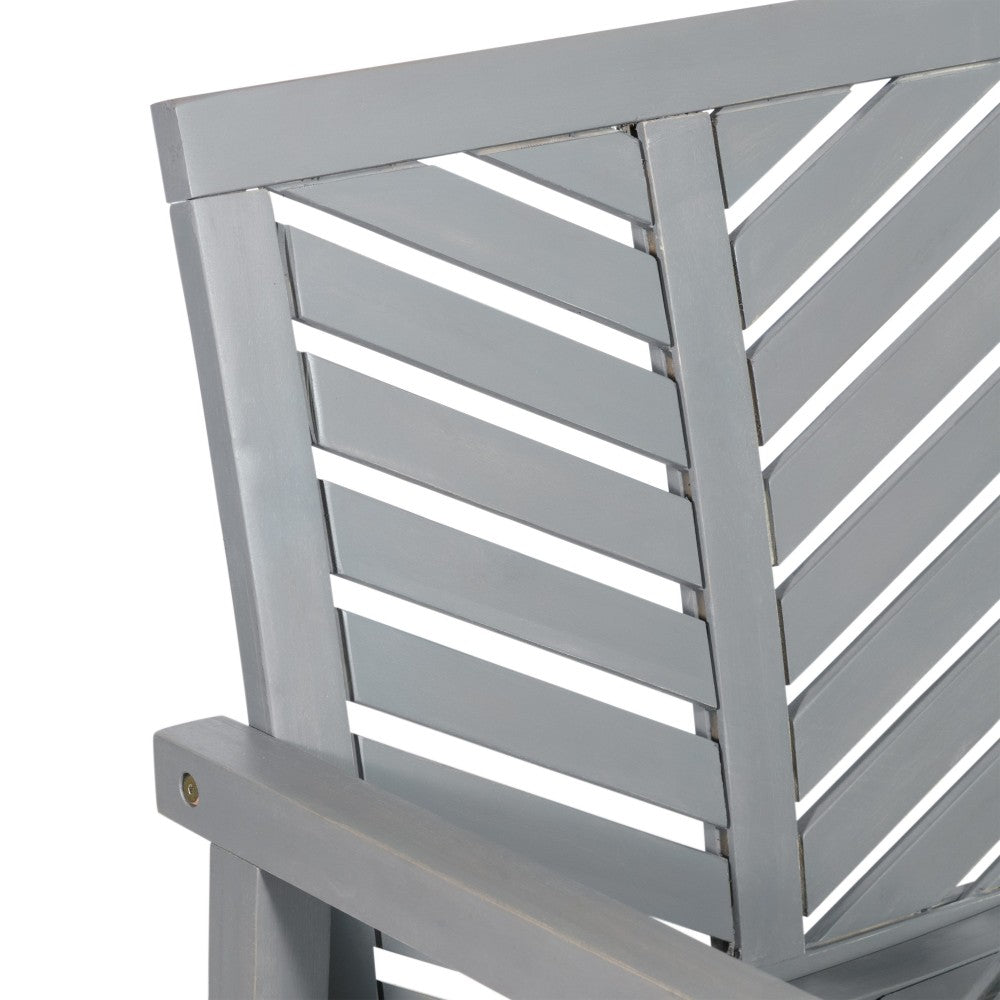 Vincent Outdoor Chevron Rocking Chair - Gray Wash