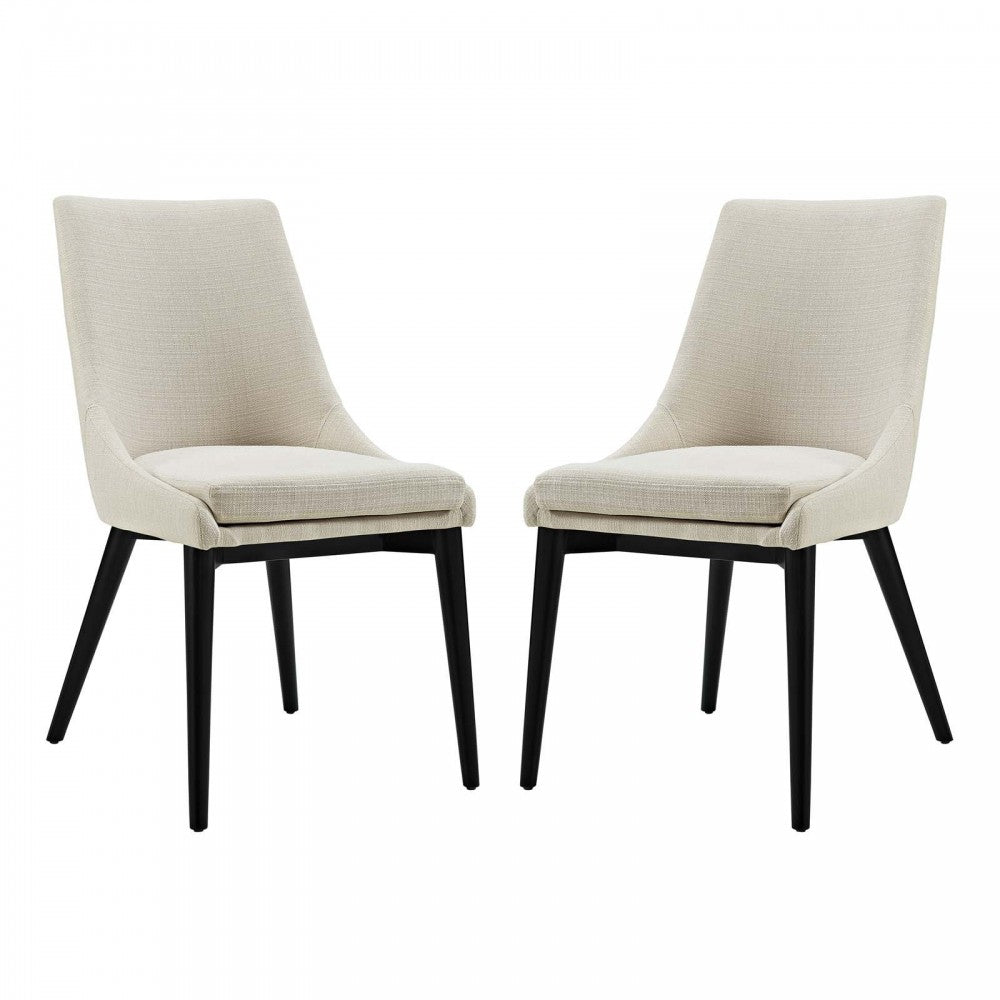 viscount Dining Side Chair Fabric Set of 2, Beige