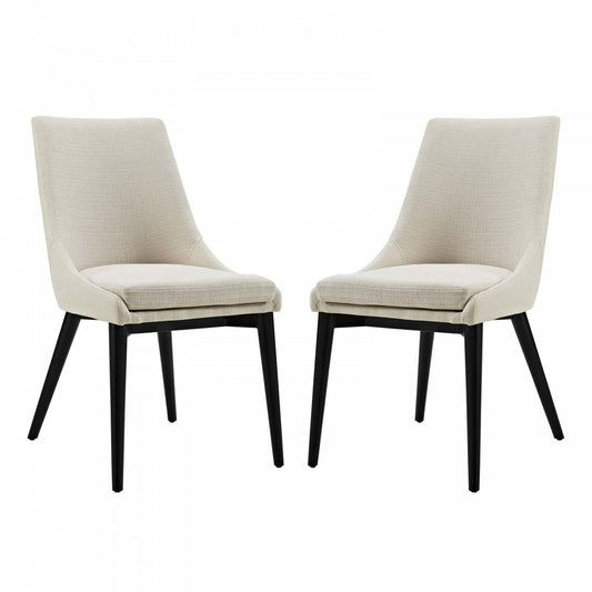 viscount Dining Side Chair Fabric Set of 2, Beige