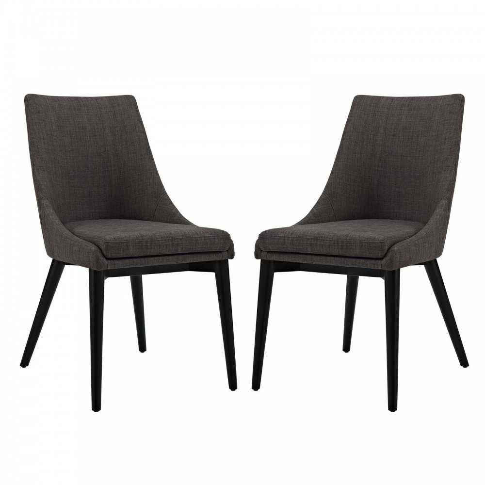 viscount Dining Side Chair Fabric Set of 2, Brown