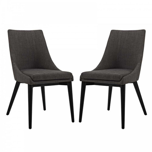 viscount Dining Side Chair Fabric Set of 2, Brown