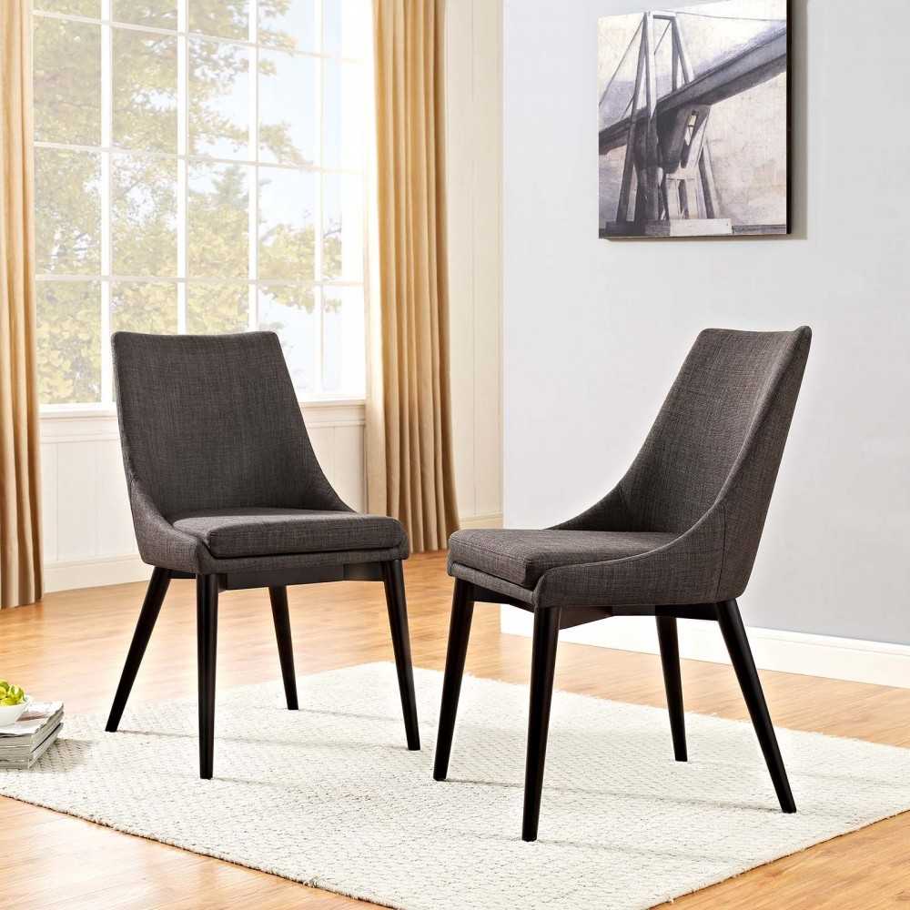 viscount Dining Side Chair Fabric Set of 2, Brown