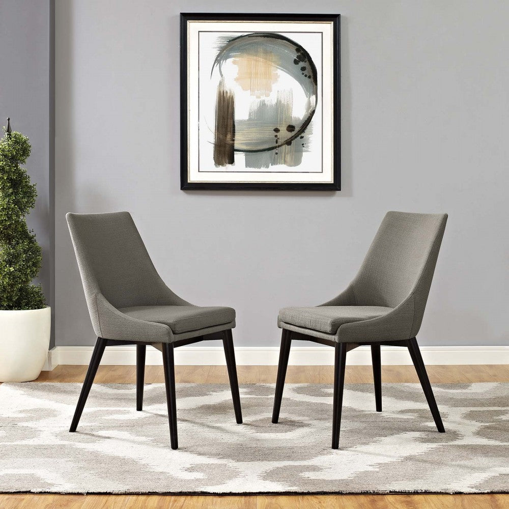 viscount Dining Side Chair Fabric Set of 2, Granite