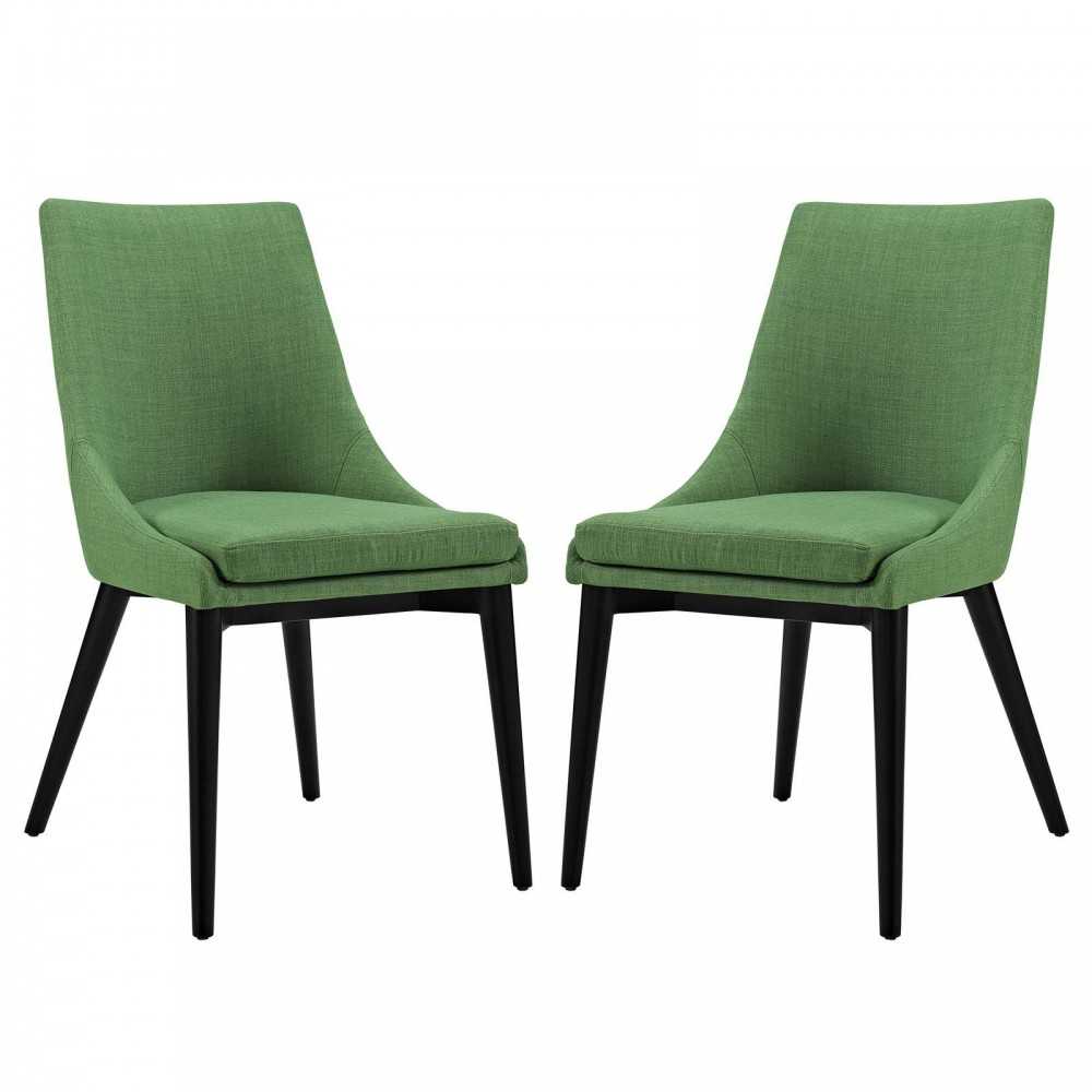 viscount Dining Side Chair Fabric Set of 2, Kelly Green