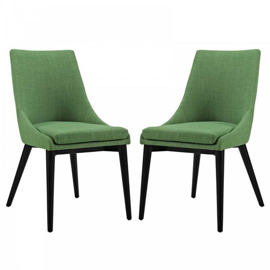viscount Dining Side Chair Fabric Set of 2, Kelly Green