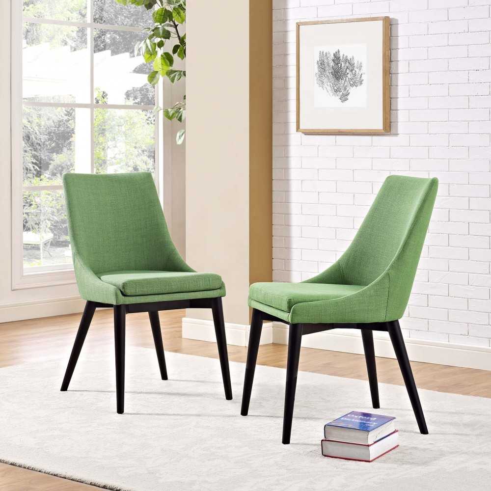 viscount Dining Side Chair Fabric Set of 2, Kelly Green