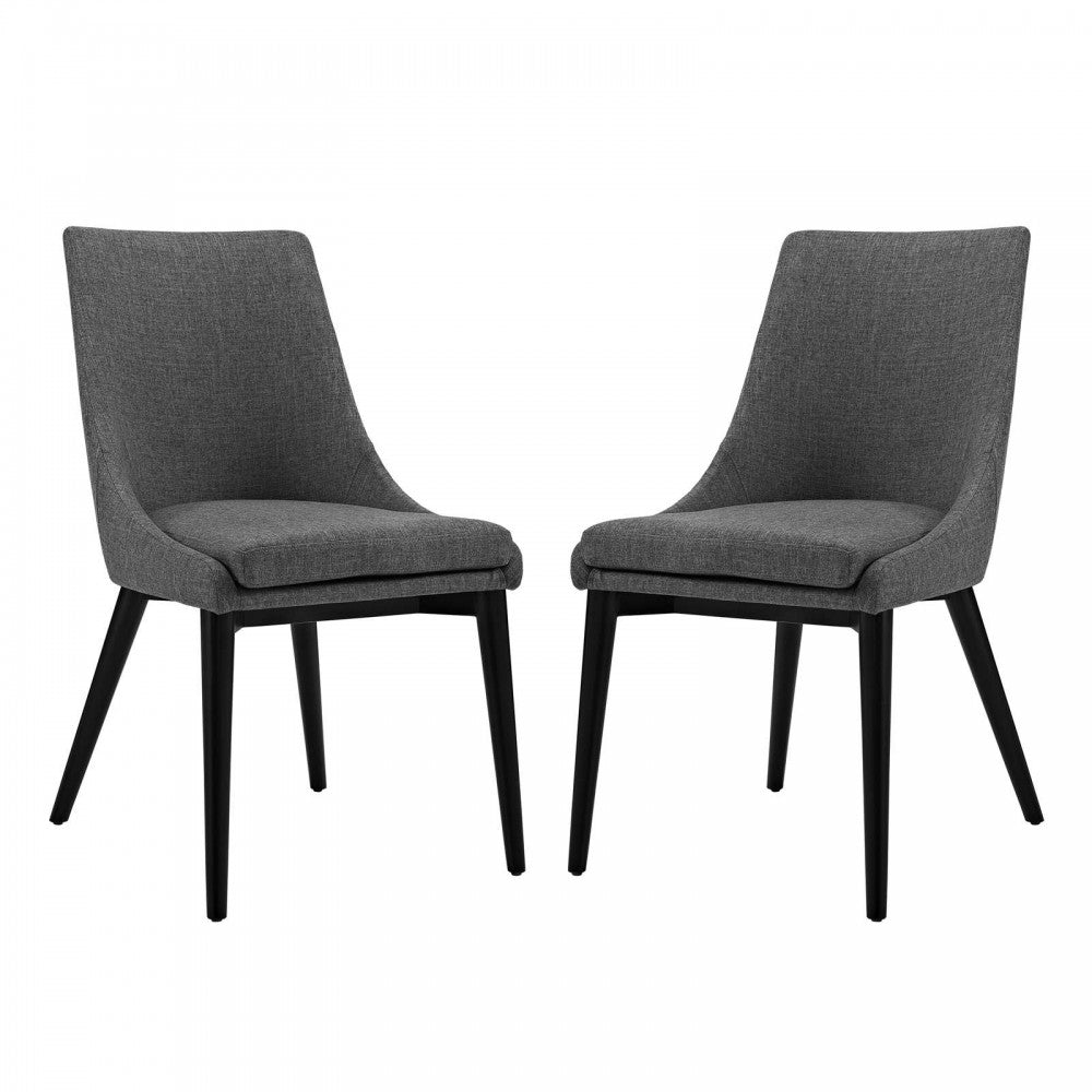 viscount Dining Side Chair Fabric Set of 2, Gray
