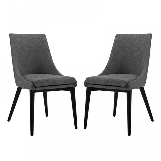 viscount Dining Side Chair Fabric Set of 2, Gray