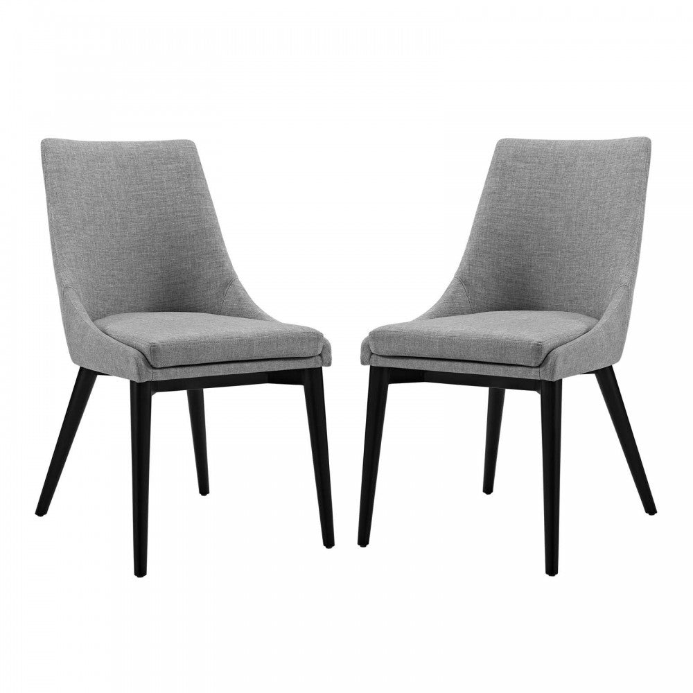 viscount Dining Side Chair Fabric Set of 2, Light Gray