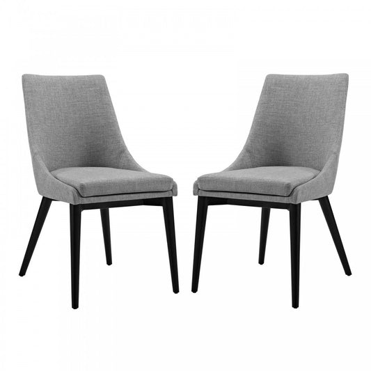viscount Dining Side Chair Fabric Set of 2, Light Gray