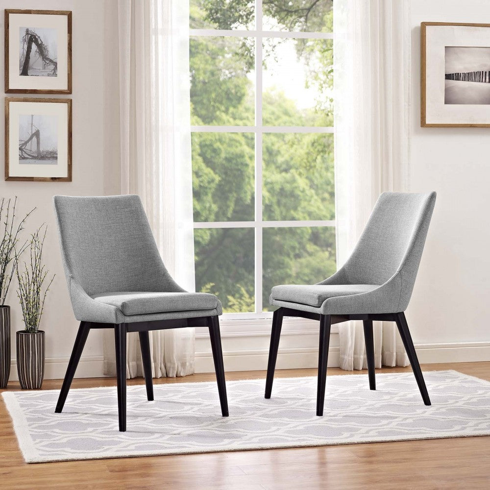 viscount Dining Side Chair Fabric Set of 2, Light Gray
