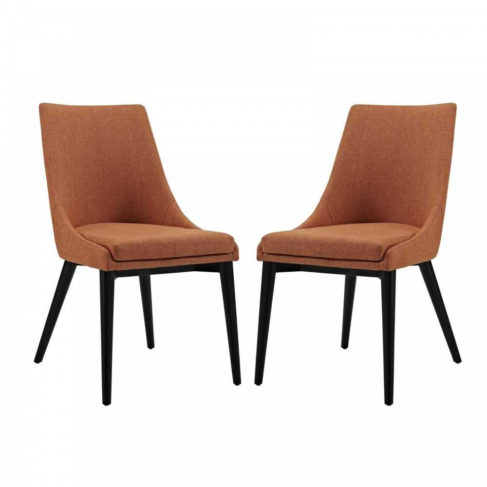 viscount Dining Side Chair Fabric Set of 2, Orange