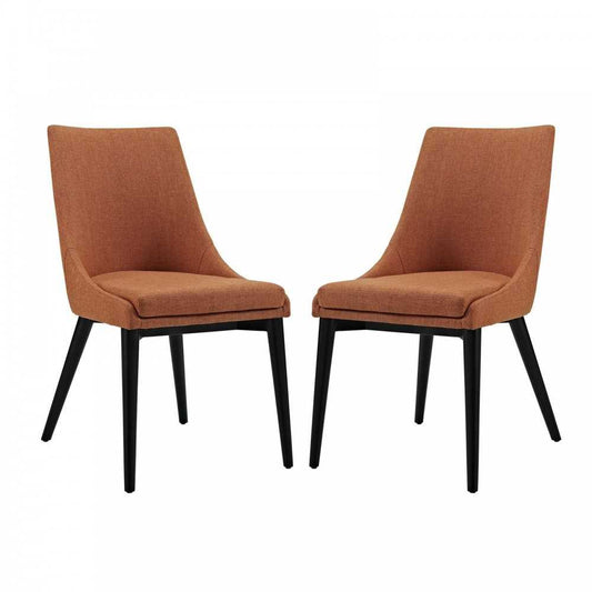 viscount Dining Side Chair Fabric Set of 2, Orange