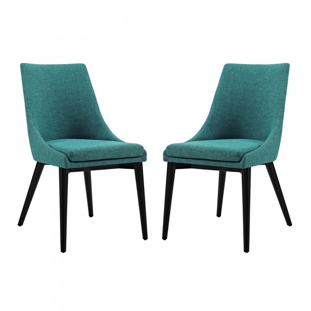 viscount Dining Side Chair Fabric Set of 2, Teal