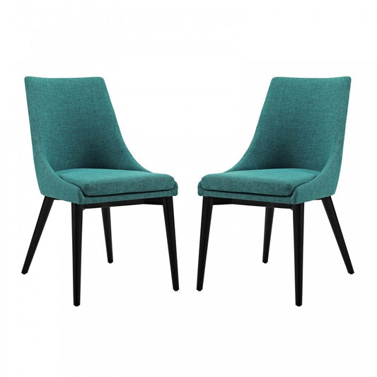 viscount Dining Side Chair Fabric Set of 2, Teal