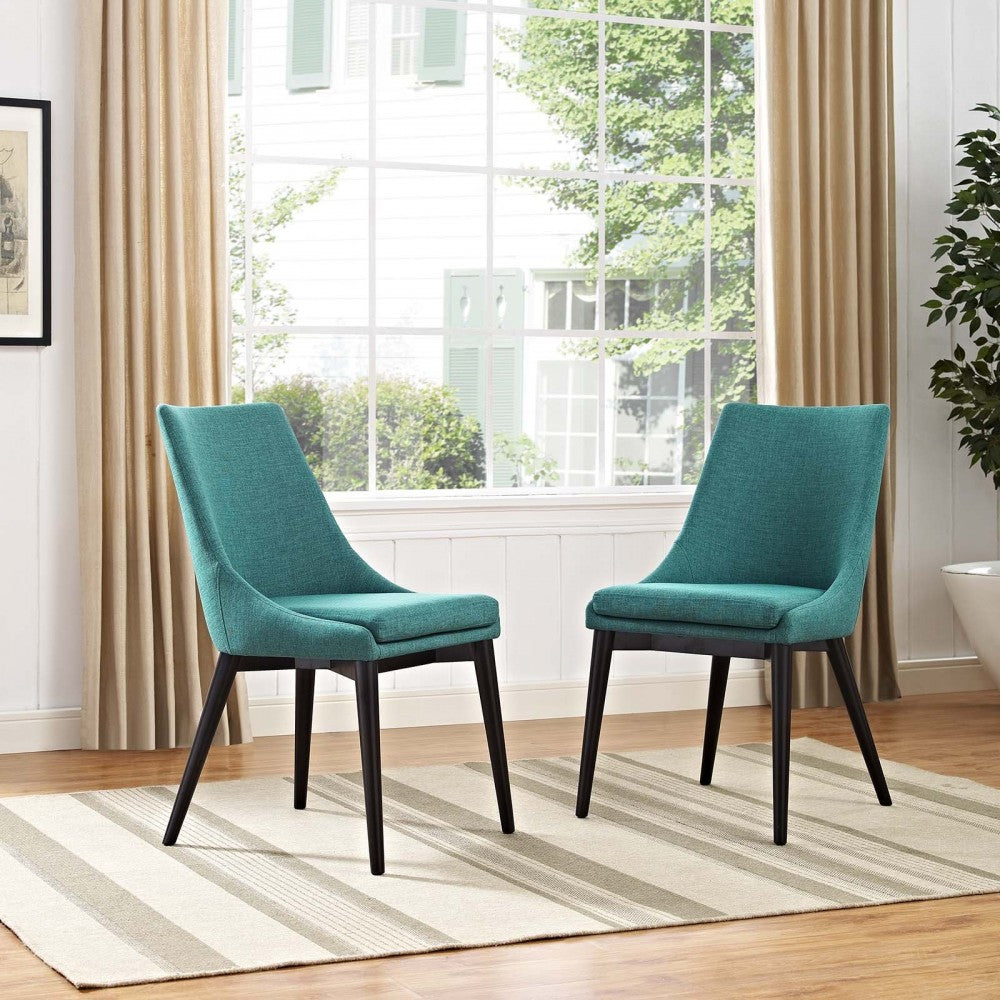 viscount Dining Side Chair Fabric Set of 2, Teal