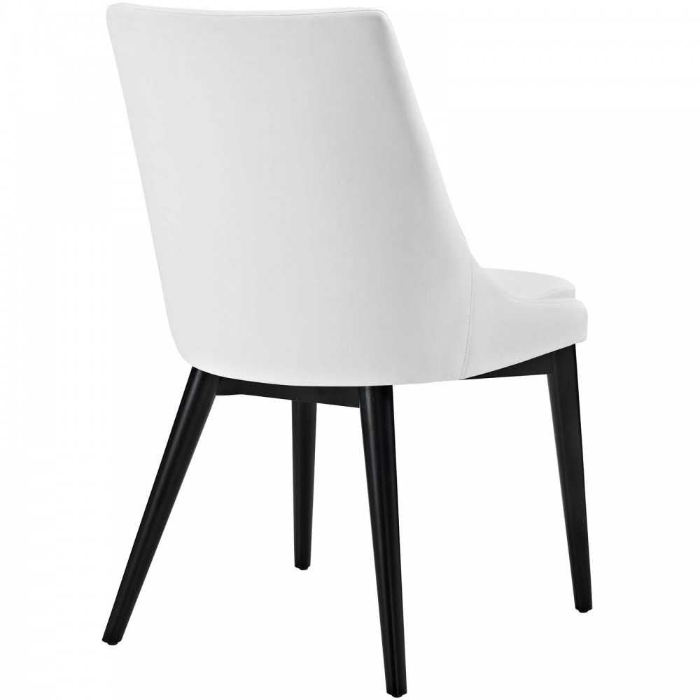 Viscount Dining Side Chair Vinyl Set of 2, White