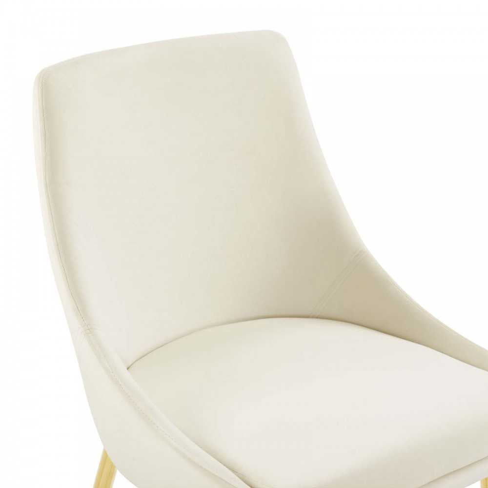 Viscount Performance Velvet Dining Chairs - Set of 2, Gold Ivory