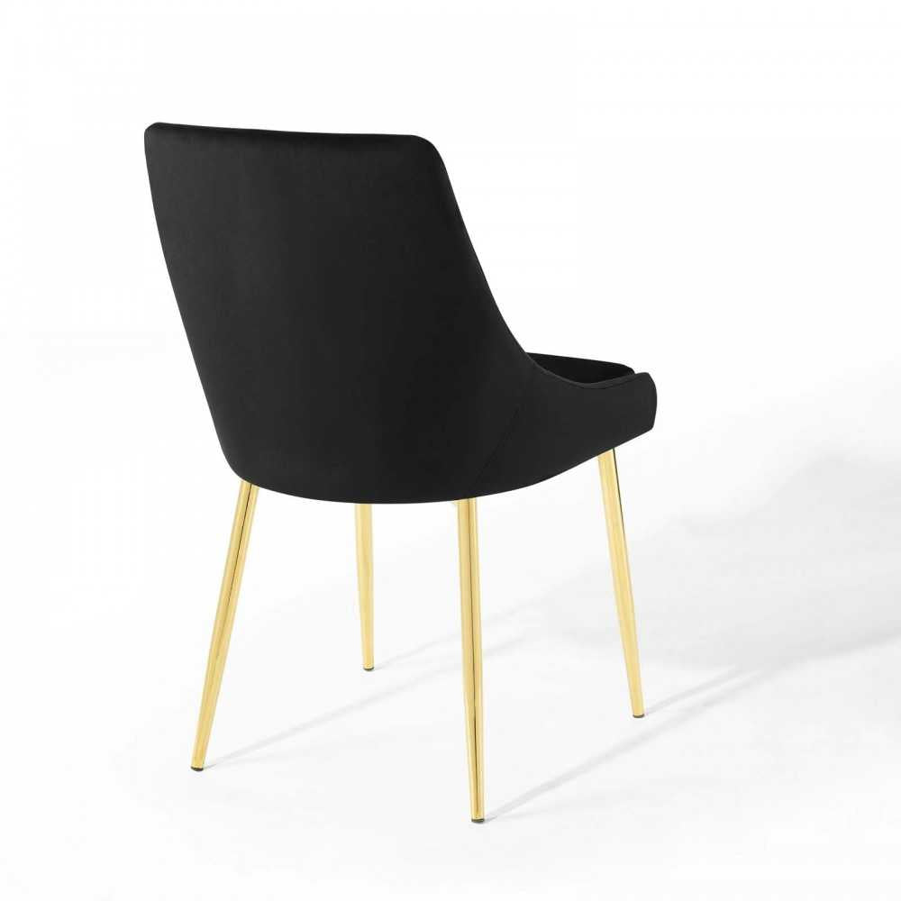 Viscount Performance Velvet Dining Chairs - Set of 2, Gold Black