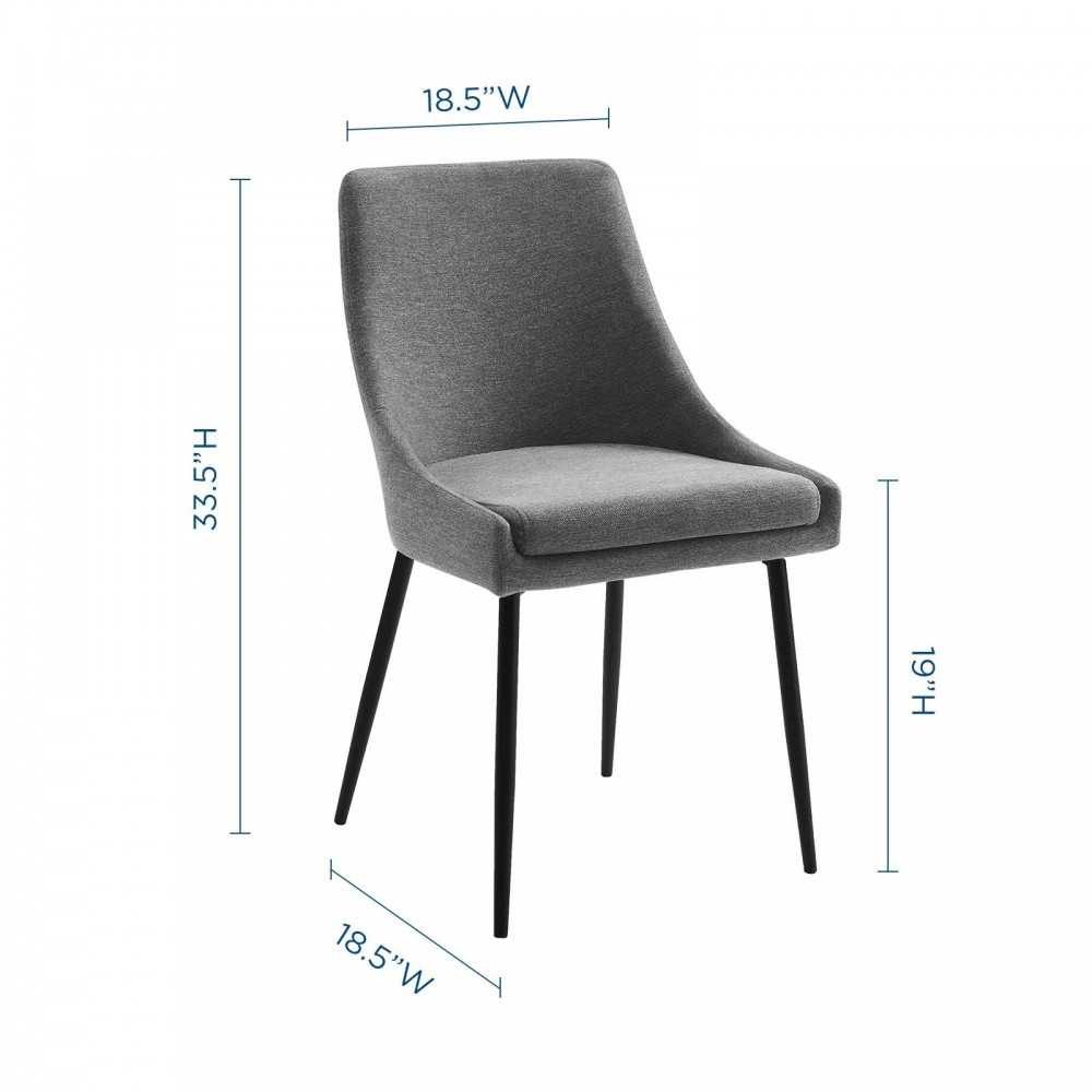 Viscount Upholstered Fabric Dining Chairs - Set of 2, Black Charcoal