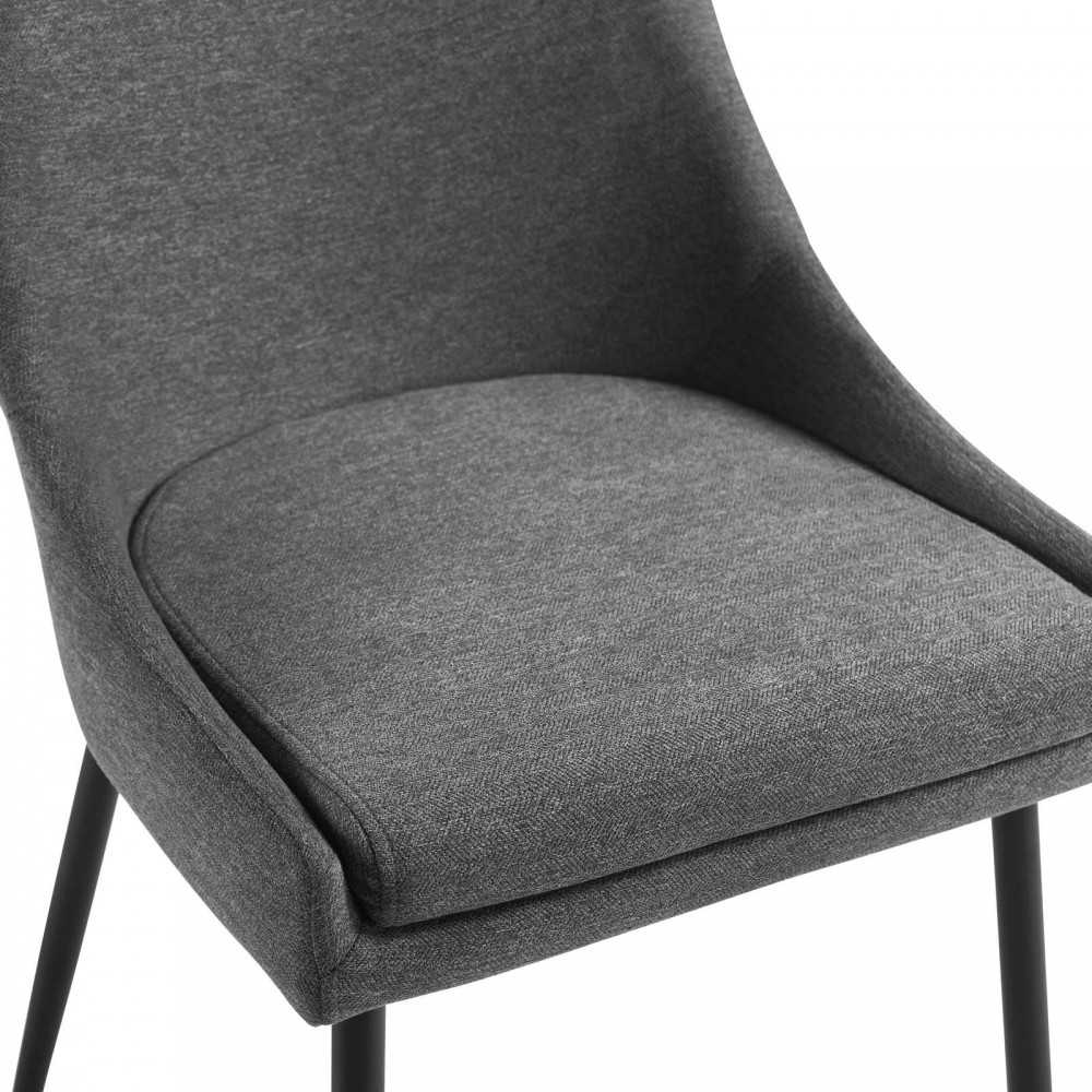 Viscount Upholstered Fabric Dining Chairs - Set of 2, Black Charcoal