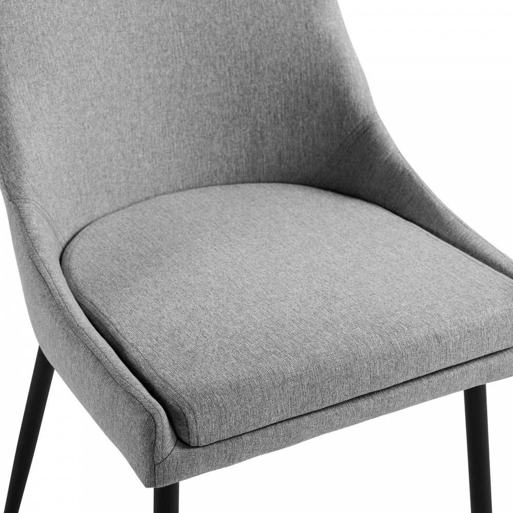 Viscount Upholstered Fabric Dining Chairs - Set of 2, Black Light Gray