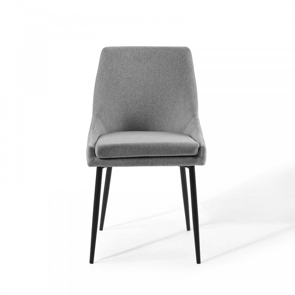 Viscount Upholstered Fabric Dining Chairs - Set of 2, Black Light Gray