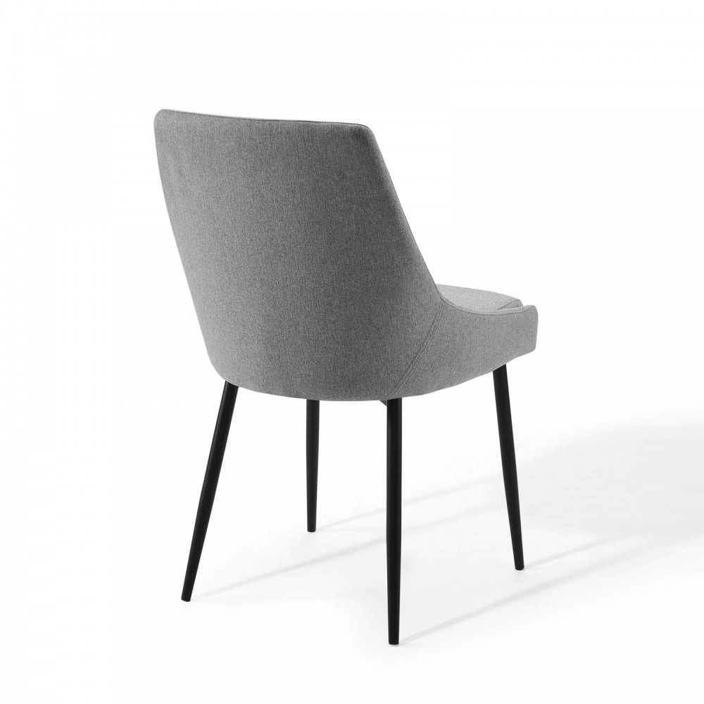 Viscount Upholstered Fabric Dining Chairs - Set of 2, Black Light Gray