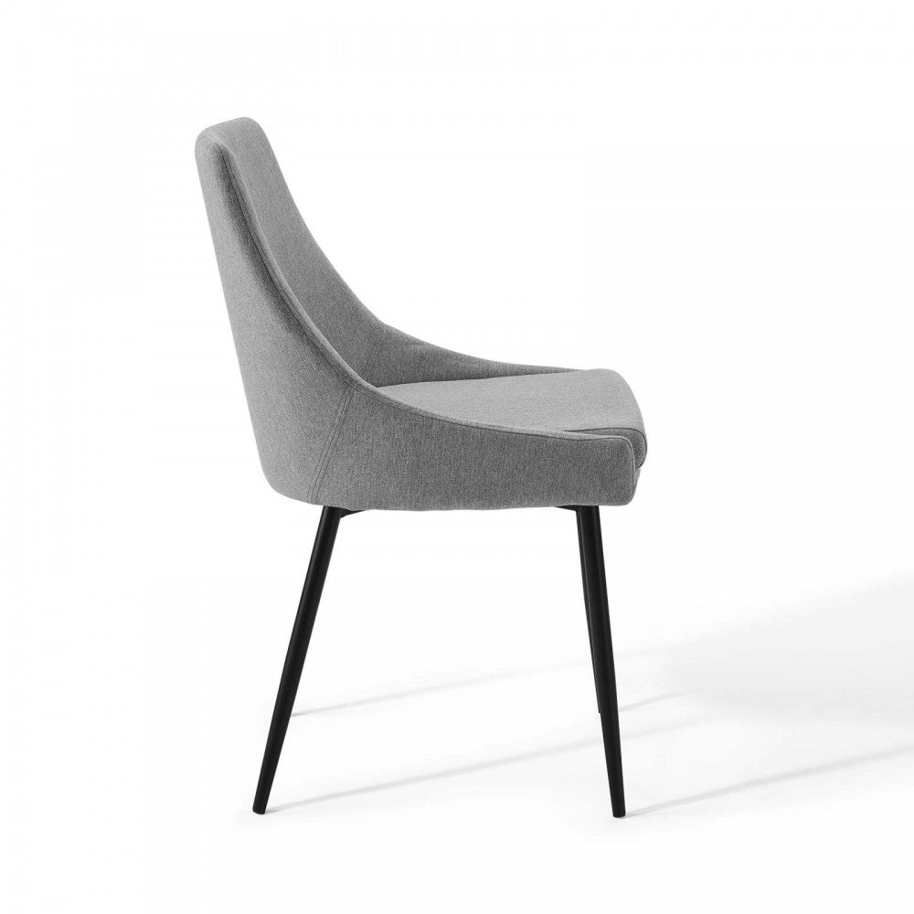Viscount Upholstered Fabric Dining Chairs - Set of 2, Black Light Gray