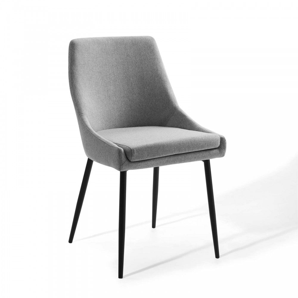 Viscount Upholstered Fabric Dining Chairs - Set of 2, Black Light Gray