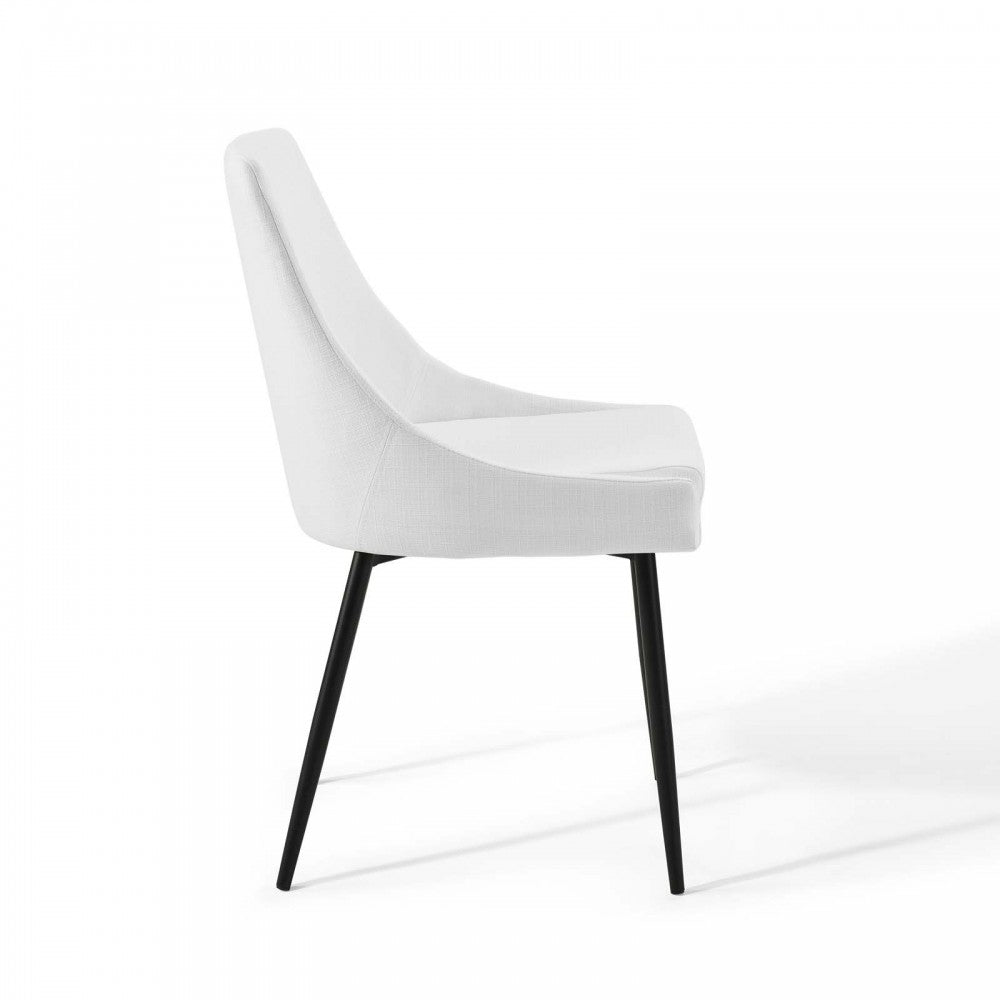 Viscount Upholstered Fabric Dining Chairs - Set of 2, Black White