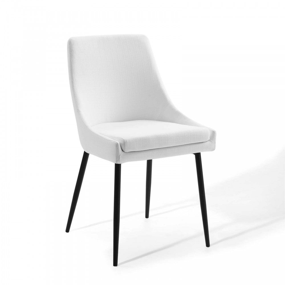 Viscount Upholstered Fabric Dining Chairs - Set of 2, Black White