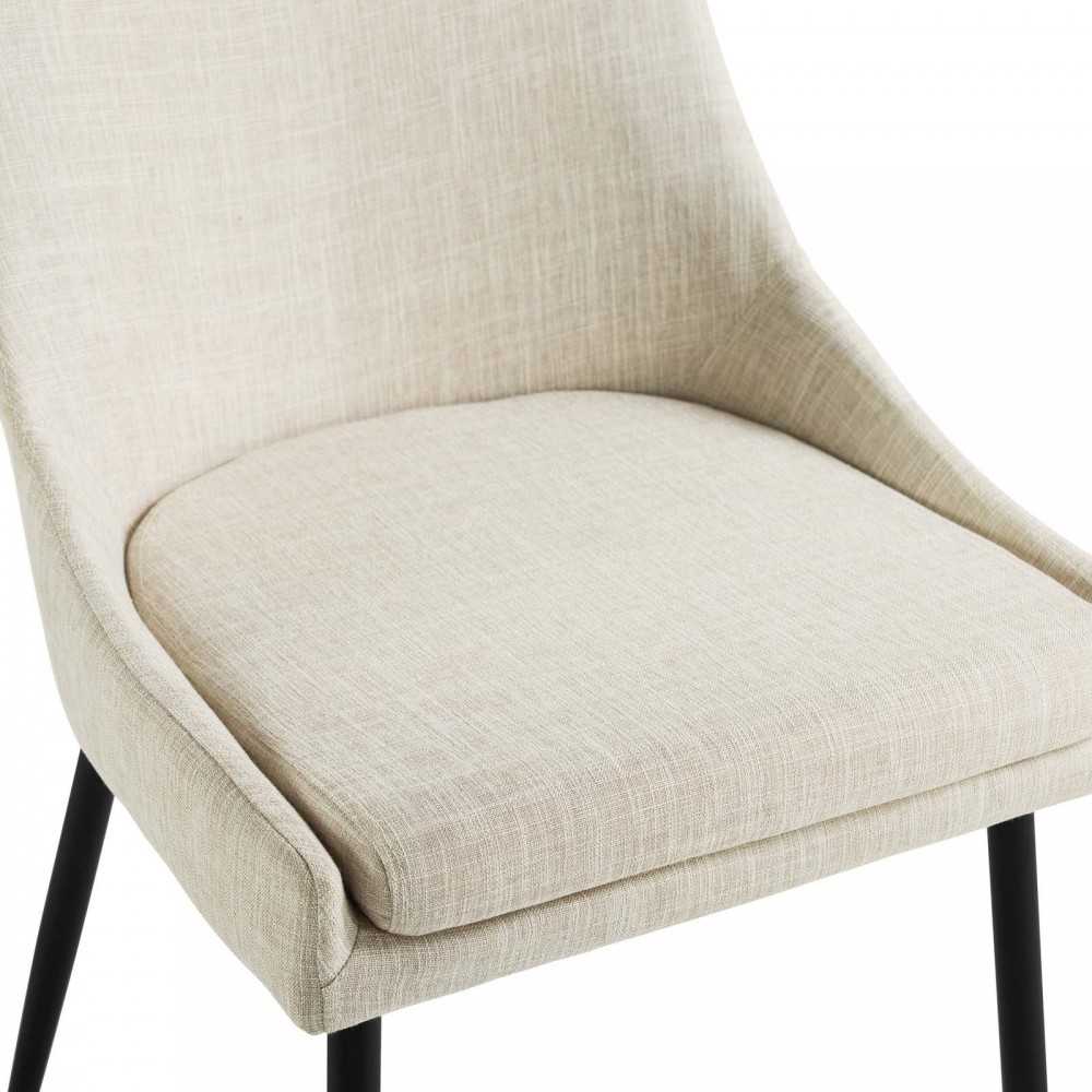 Viscount Upholstered Fabric Dining Chairs - Set of 2, Black Beige