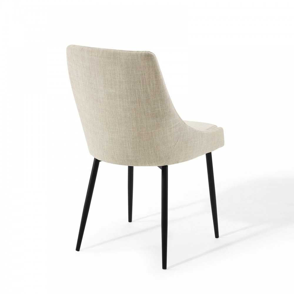Viscount Upholstered Fabric Dining Chairs - Set of 2, Black Beige