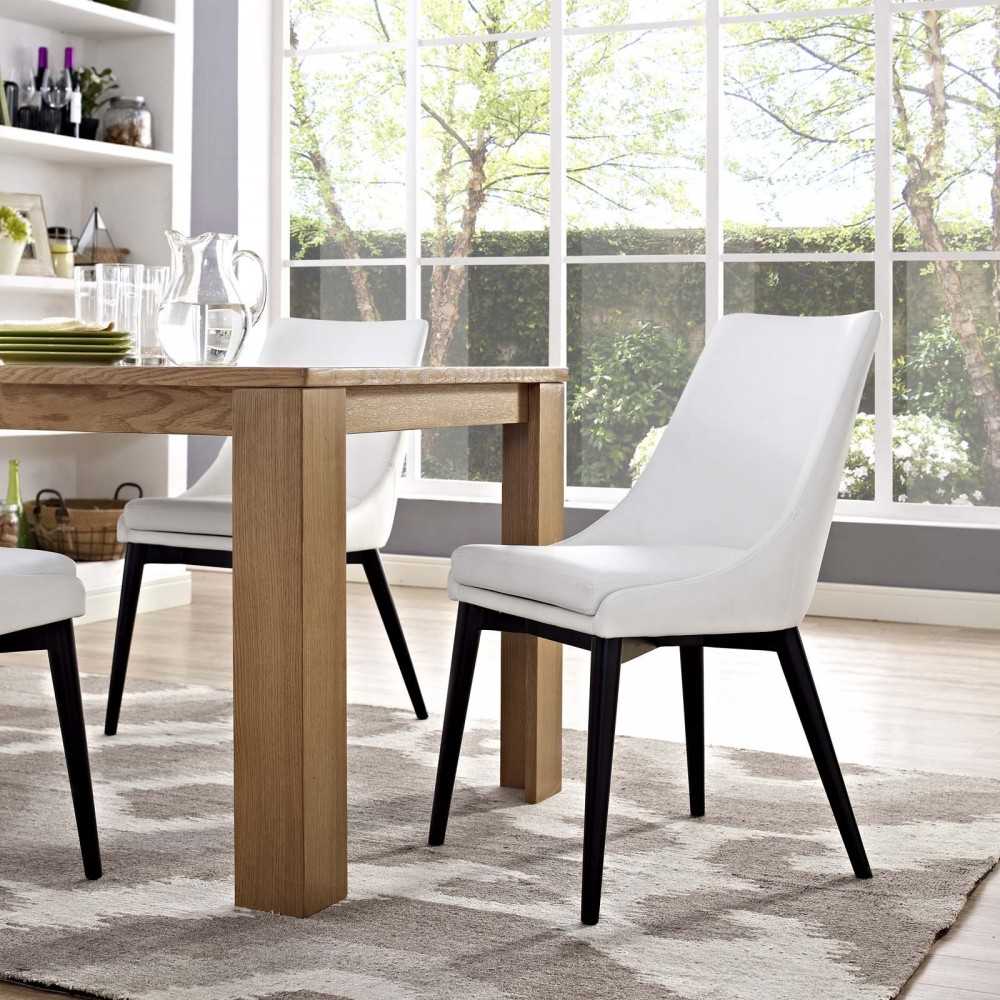Viscount Vinyl Dining Chair, White