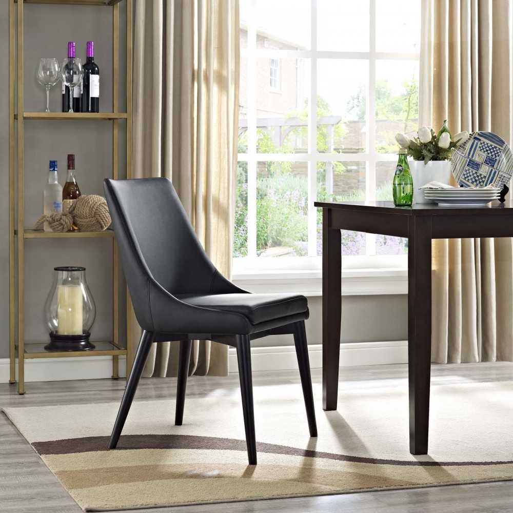 Viscount Vinyl Dining Chair, Black