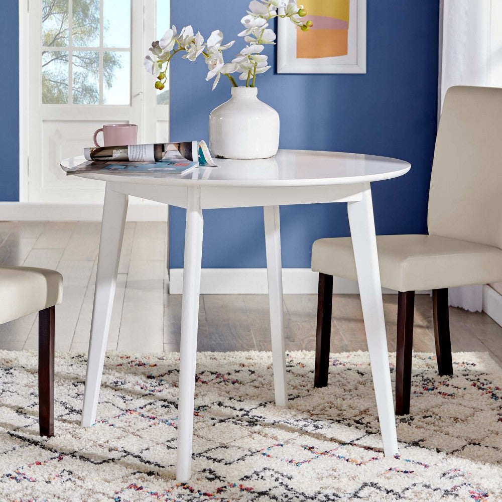 Vision 35" Round Dining Table, White